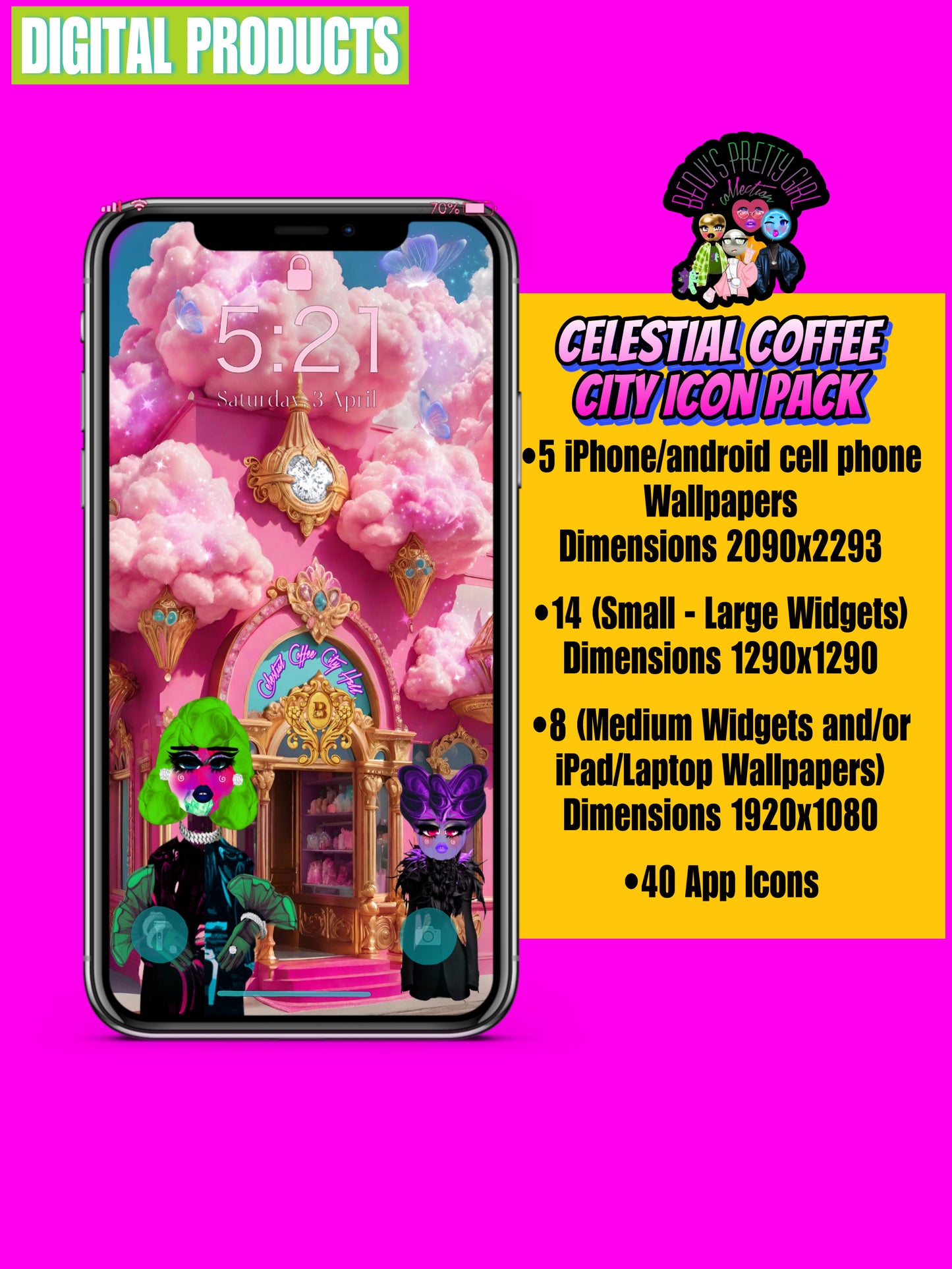 Celestial Coffee City Icon Pack