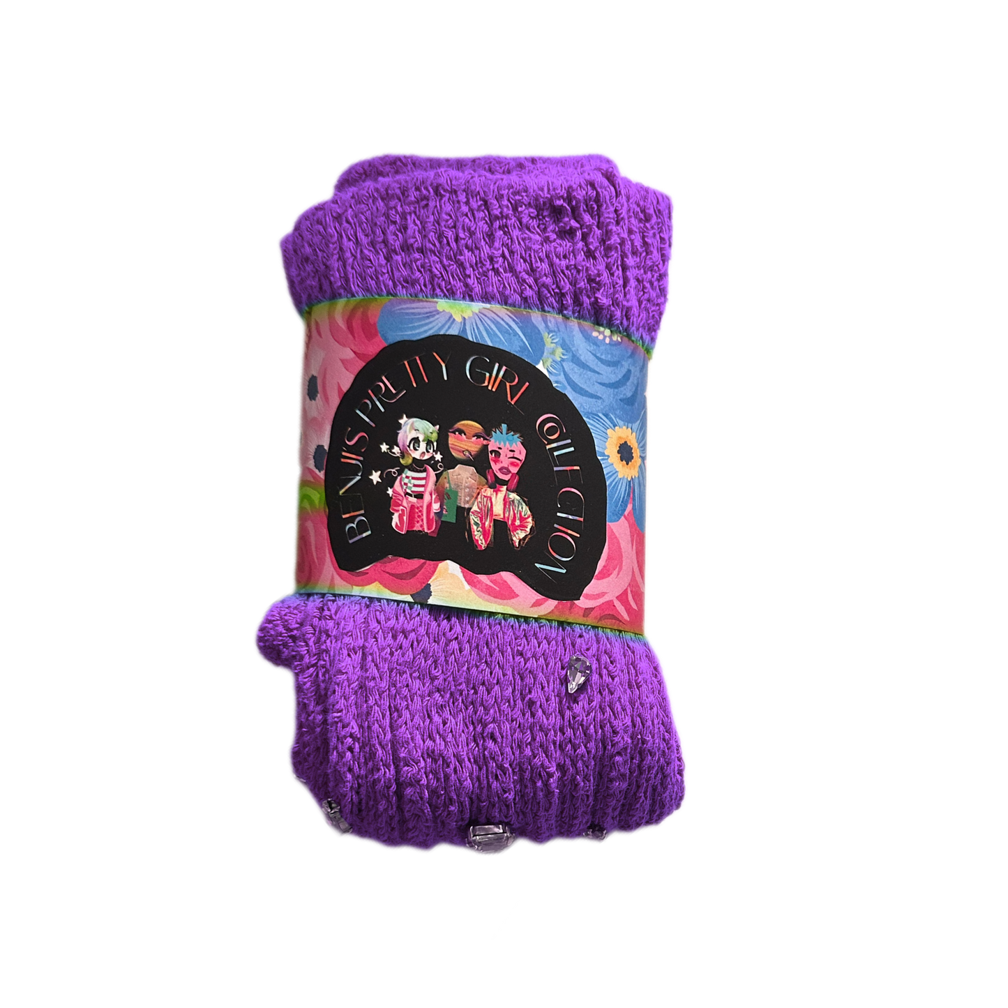 DARK PURPLE Crystal Slouch Socks