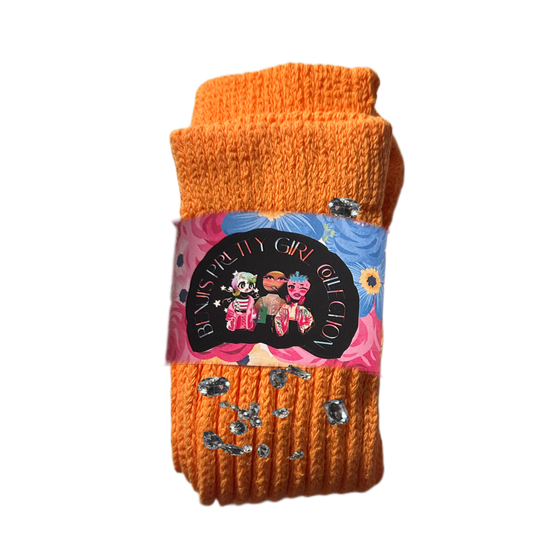 ORANGE Crystal Slouch Socks