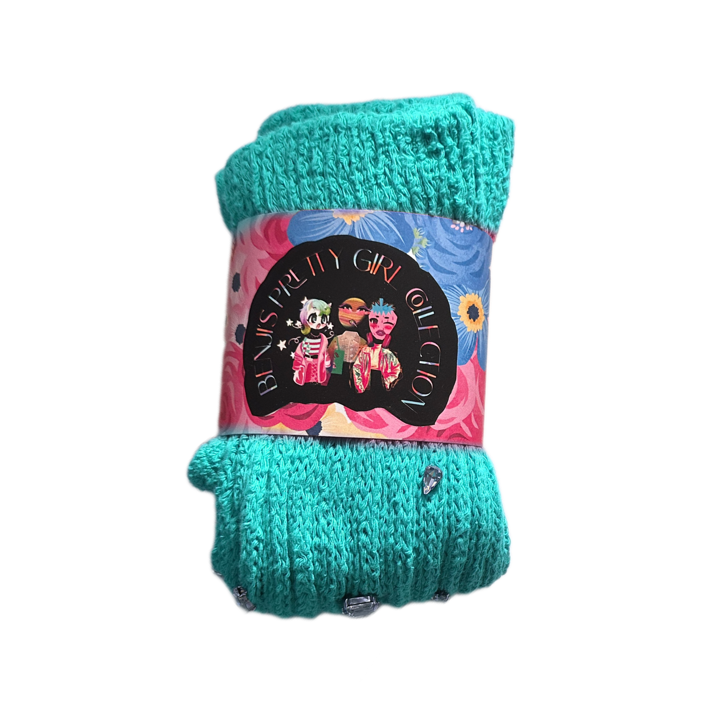 SEAFOAM BLUE Crystal Slouch Socks