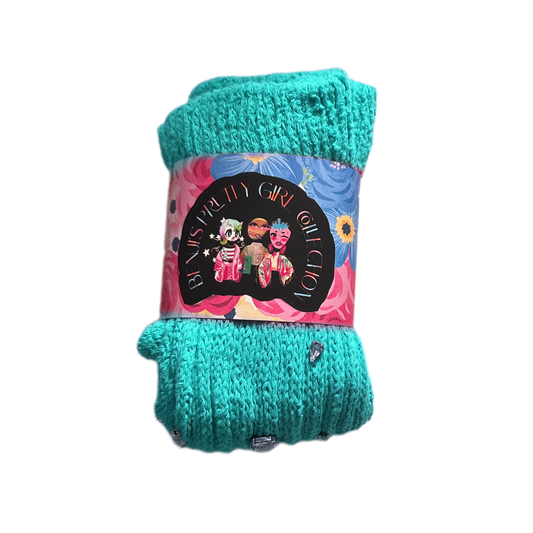 SEAFOAM BLUE Crystal Slouch Socks